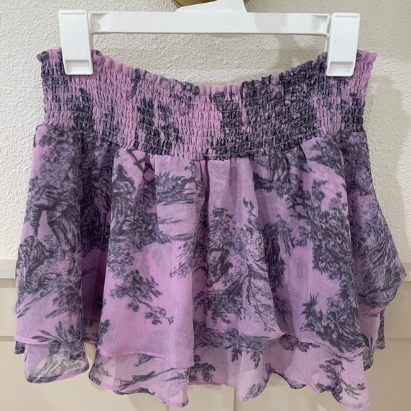 NWT Urban Outfitters Ciara Lilac Purple Farm Printed Mini Ruffle Skort Skirt - Picture 8 of 16